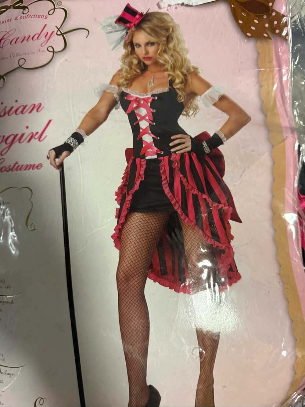 eye candy Black and Hot Pink Victorian Showgirl Costume